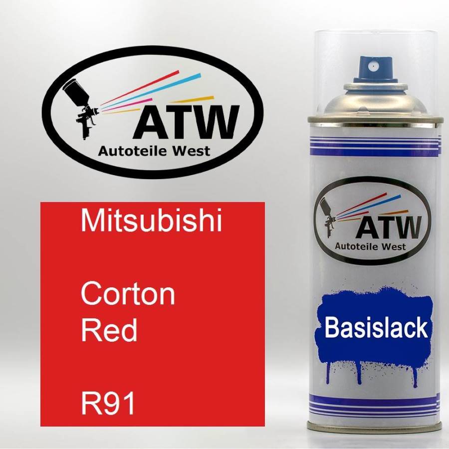 Mitsubishi, Corton Red, R91: 400ml Sprühdose, von ATW Autoteile West.